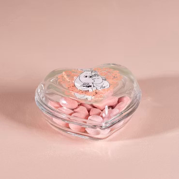 MUURLA - Mumin glasburk med lock 11,5 cm tillsammans rosa