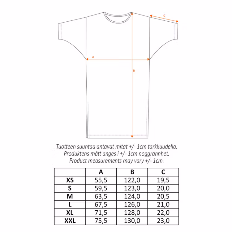 Mumin Skörd kaftan 3/4s hallon
