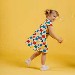 Pippi ruta klänning kitt