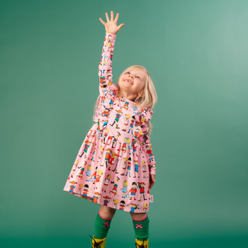 Pippi vänner klänning rosa