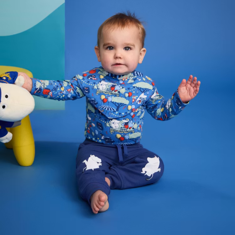 Mumintrollet byxa baby blå