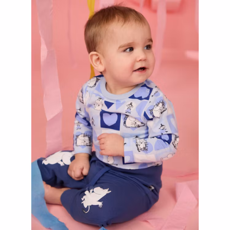Mumintrollet byxa baby blå