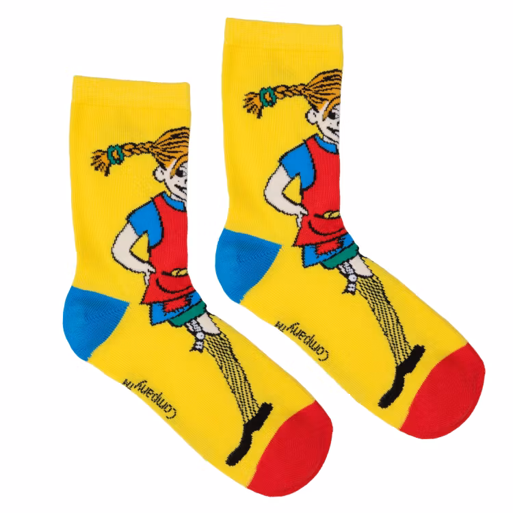 Pippi strumpor 2st gul/naturvit