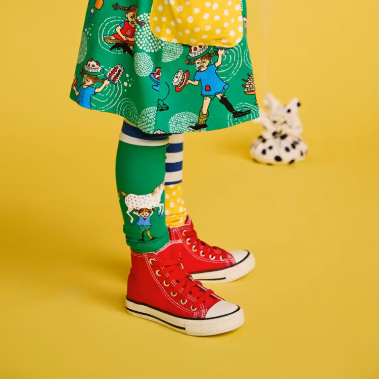 Pippi Starka leggings blå/grön