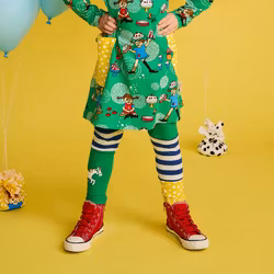 Pippi Starka leggings blå/grön