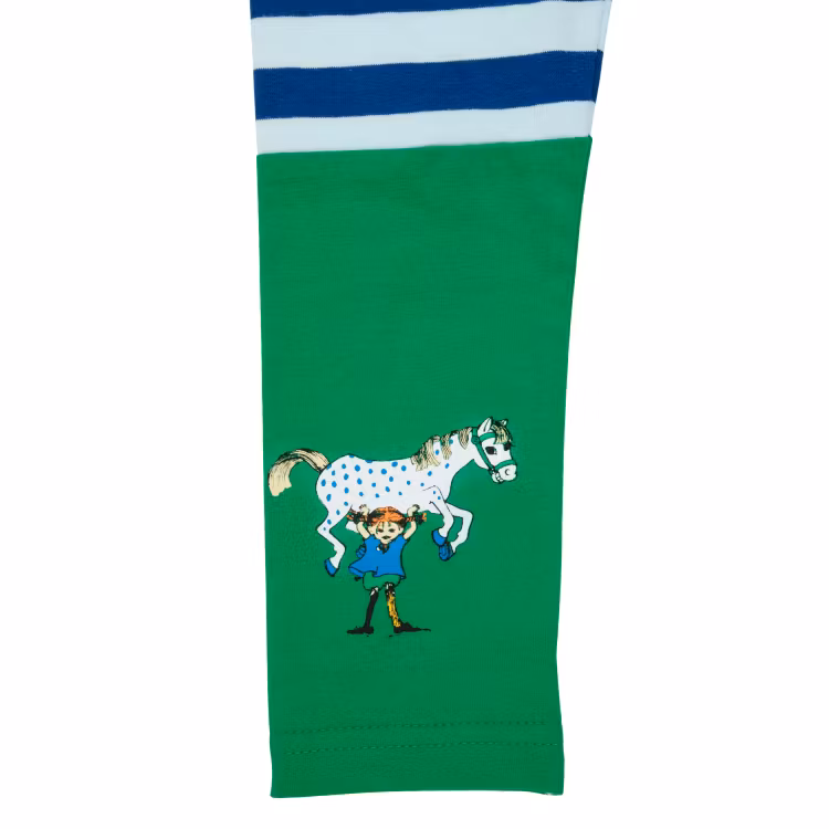 Pippi Starka leggings blå/grön