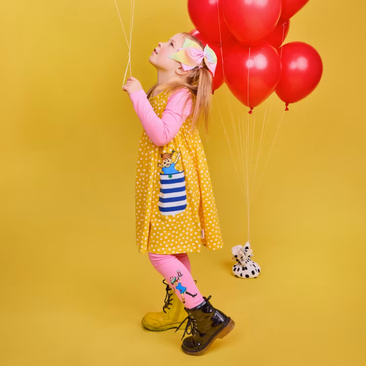 Pippi Prickigt klänning gul