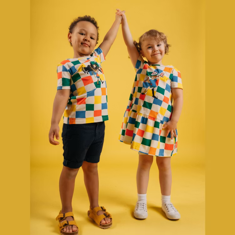Pippi ruta t-shirt kitt - Stl. 98cl