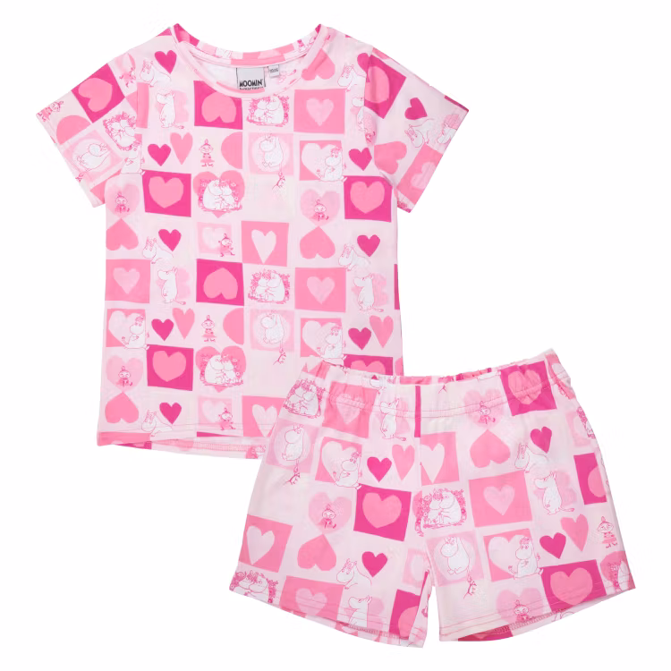 Mumin Älskad shortspyjamas rosa
