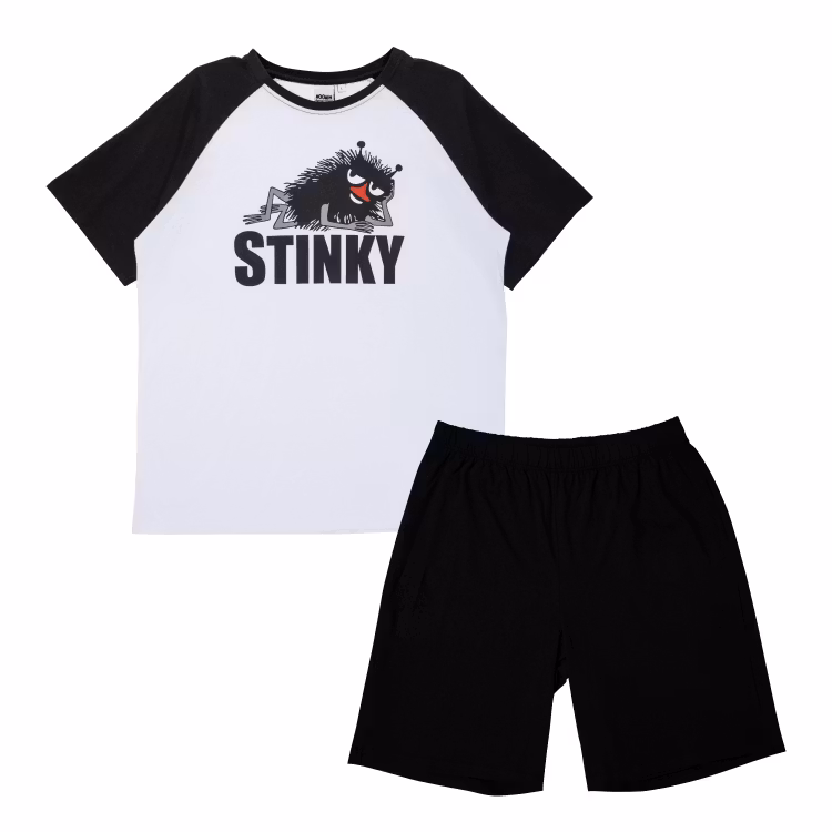 Mumin Stinky shortspyjamas sv/vit