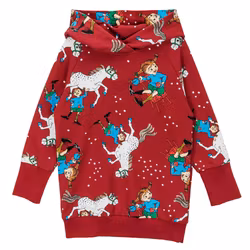 Pippi Självsäker huvtröja mörkröd