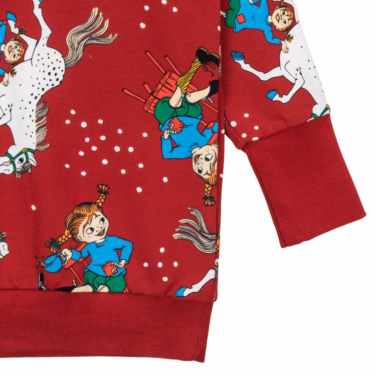Pippi Självsäker huvtröja mörkröd
