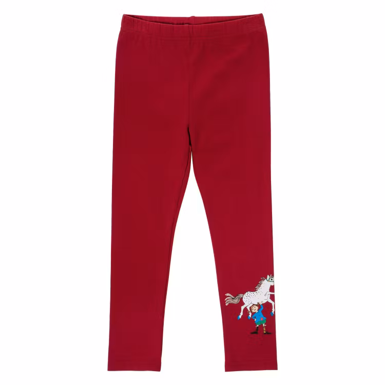Pippi Superstark leggings mörkröd