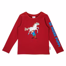 Pippi Superstark tröja mörkröd