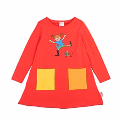 Pippi Glada Pippi klänning röd