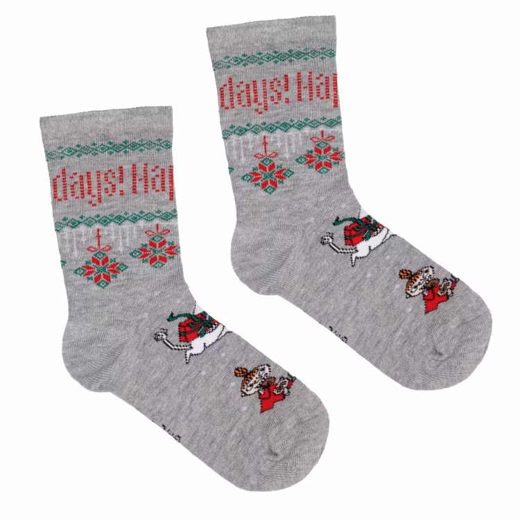 Mumin Happy Holidays barnstrumpor grå