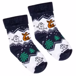Mumin Bergstrakt fluffiga sockor för barn mörkblå