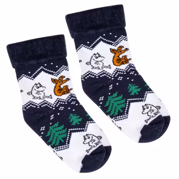 Mumin Bergstrakt fluffiga sockor för barn mörkblå