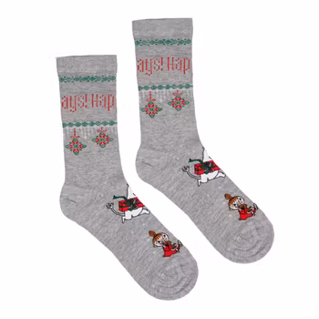 Mumin Happy Holidays strumpor grå