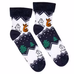 Mumin Bergstrakt fluffiga sockor mörkblå