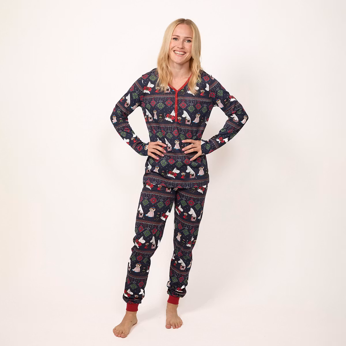 Mumin Ornament pyjamas dam mörkblå