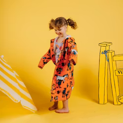 Pippi Grannar morgonrock orange