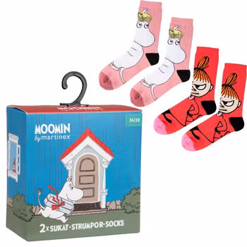 Mumin strumpor gåvoset röd - Stl. 36/38