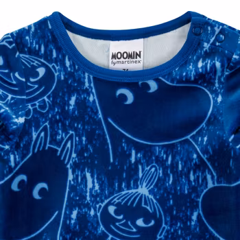 Mumin Leende velourbody blå