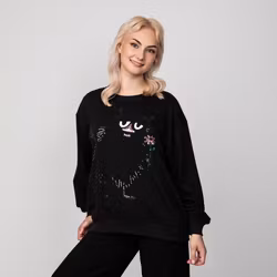 Mumin Manna collegetröja Stinky svart