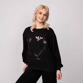 Mumin Manna collegetröja Stinky svart