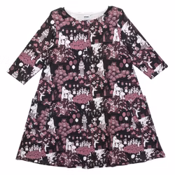 Mumin Jenni klänning Skördefest svart/plommon