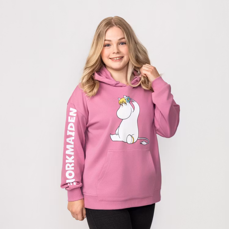Mumin Salla huvtröja Snorkfröken rosa