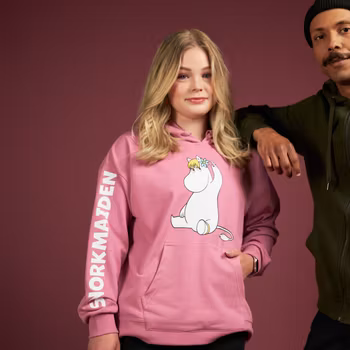 Mumin Salla huvtröja Snorkfröken rosa