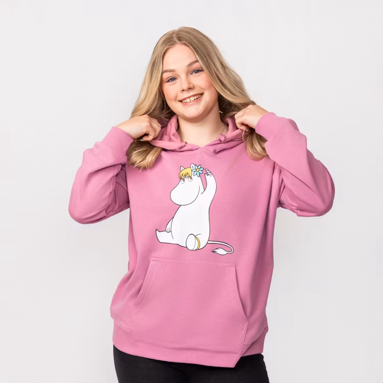 Mumin Salla huvtröja Snorkfröken rosa