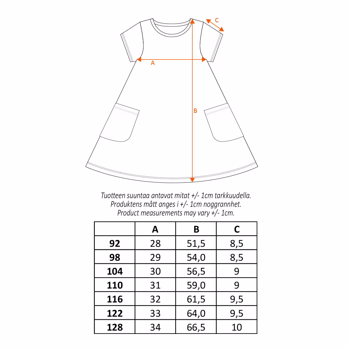 Pippi Självsäker klänning gul