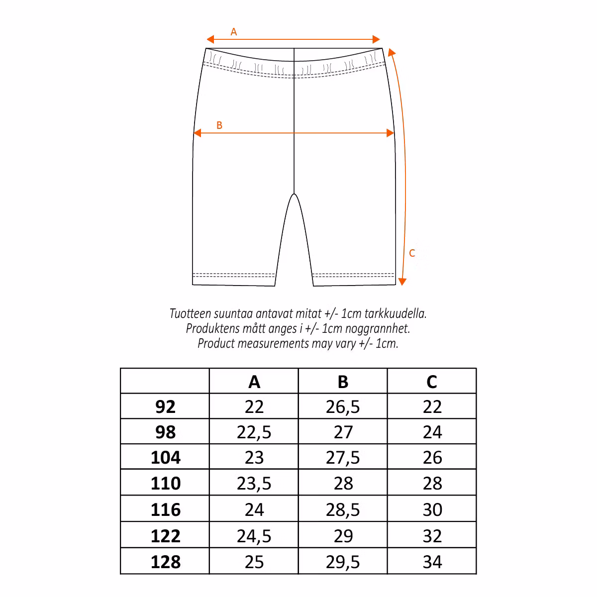 Pippi Självsäker shorts gul