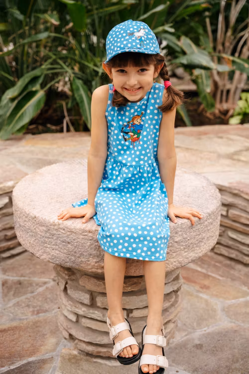 Pippi Prickigt klänning ljusblå