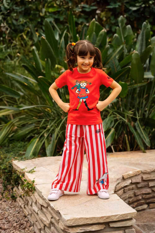 Pippi Superstark byxa röd