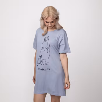 Mumin Iina nattlinne Snorkmaiden dam blå