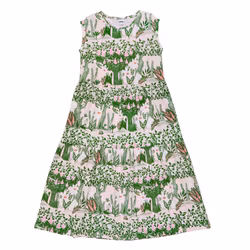 Mumin Pulmu klänning Vårkastanj grön
