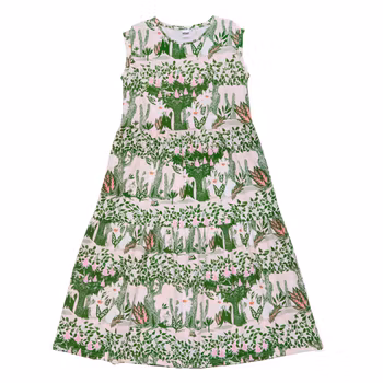 Mumin Pulmu klänning Vårkastanj grön