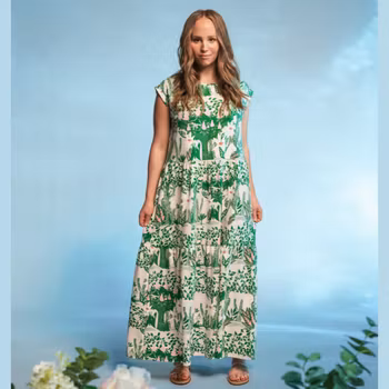 Mumin Pulmu klänning Vårkastanj grön