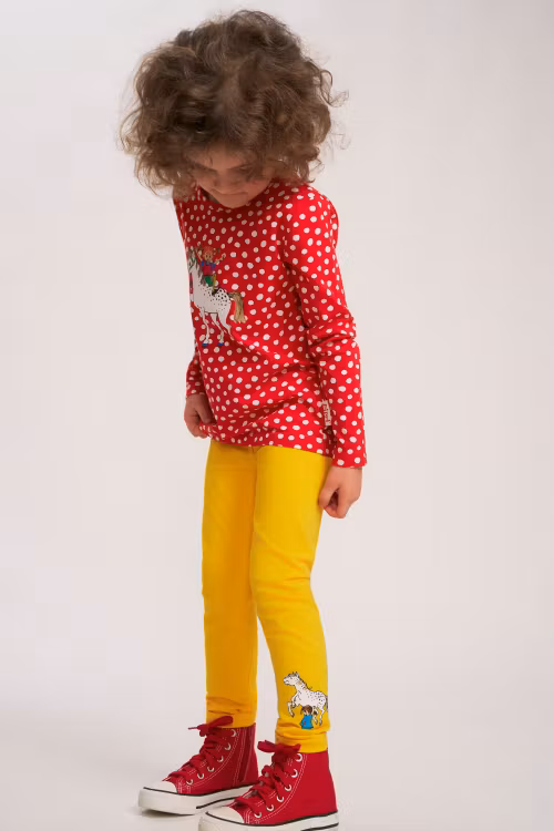 Pippi leggings gul