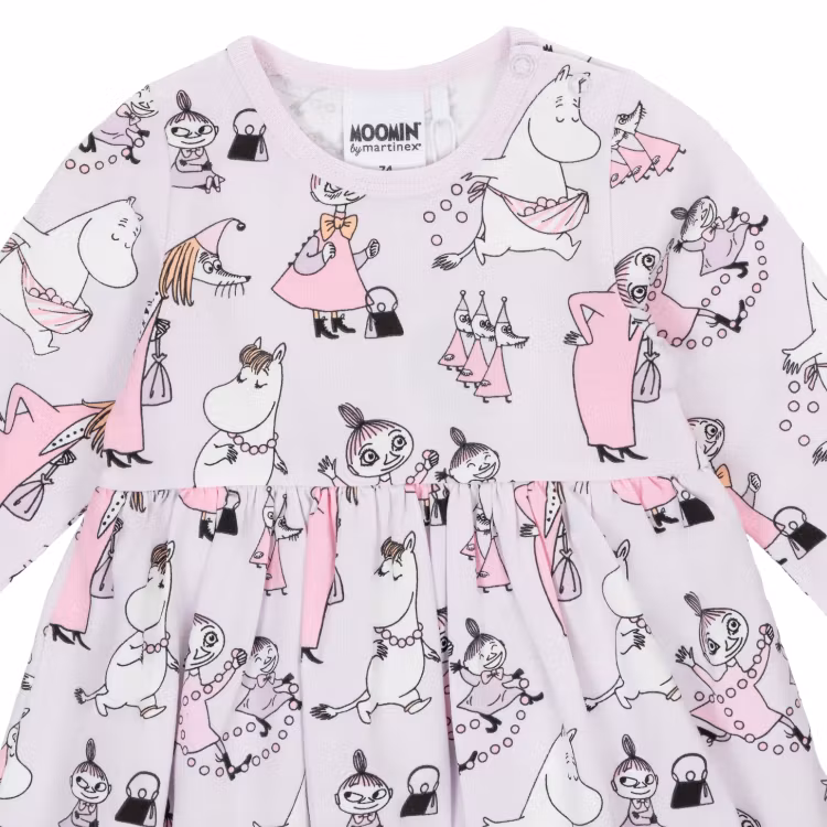 Mumin Pärllek bodyklänning lila