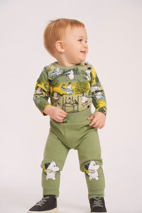 Mumin Hobbydag collegebyxa baby grön