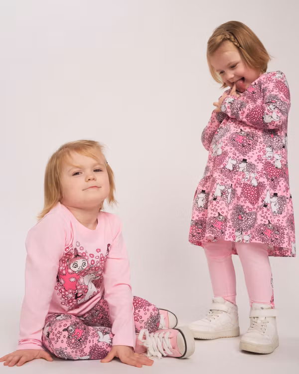 Mumin Vänner klänning rosa