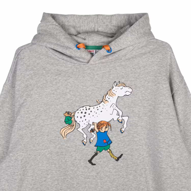 Pippi Kaino huvtröja Pippi gråmelerad