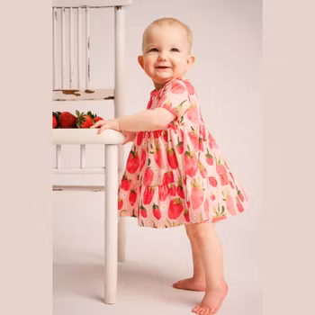 MA-IA Family Jordgubbs klänning baby rosa