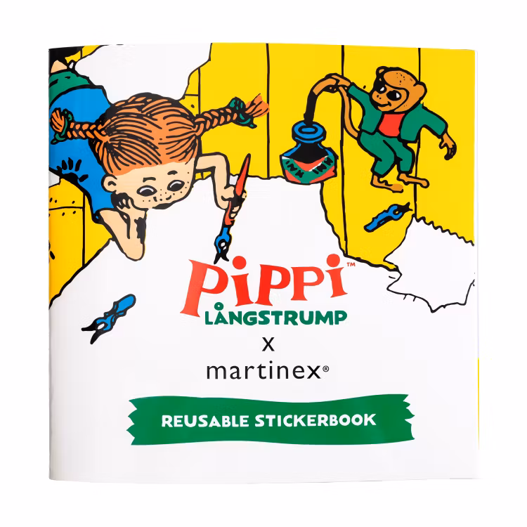 Pippi Långstrump återanvändbara stickerbok