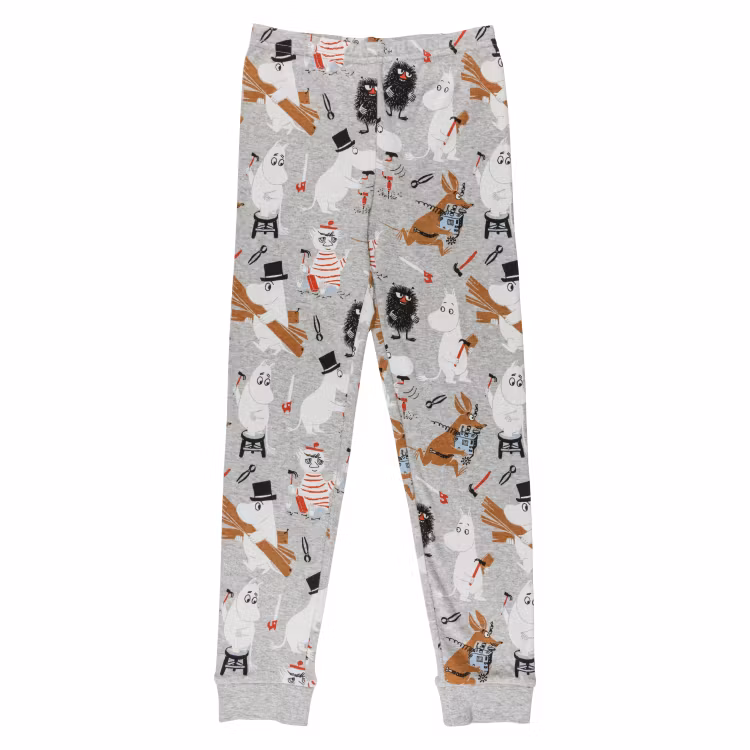Mumin Byggare pyjamas melerad grå